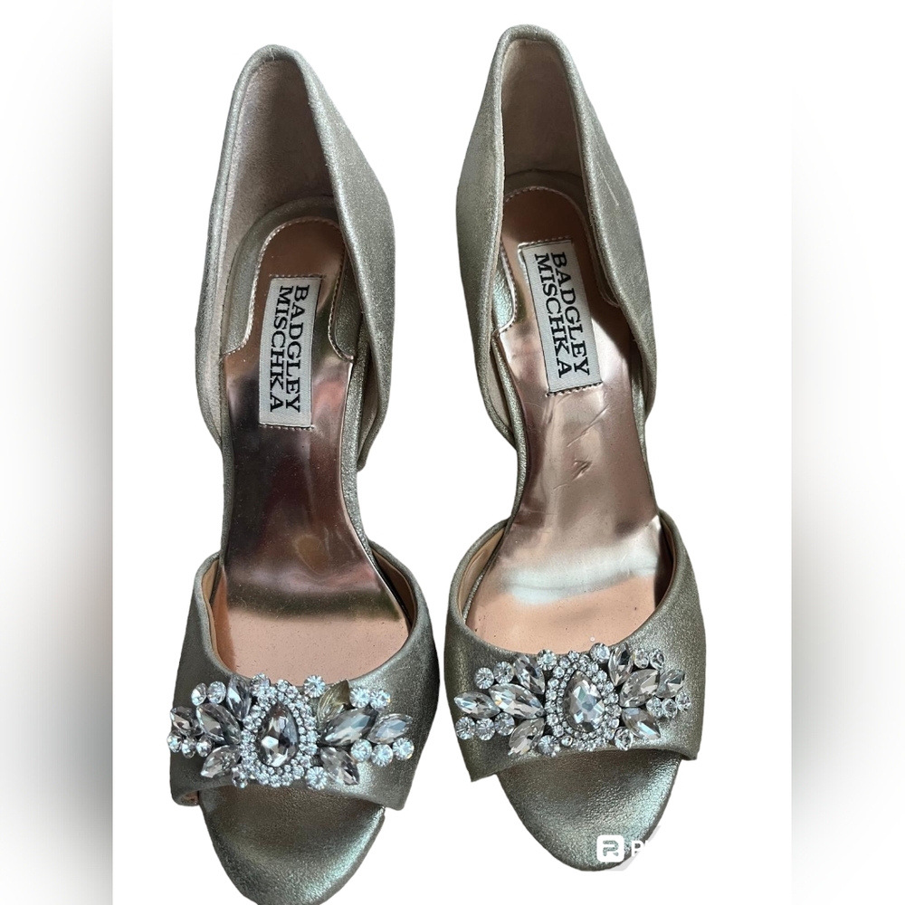Badgley Mischka Candace Peep Toe Pumps Size 4.5 - Picture 1 of 4
